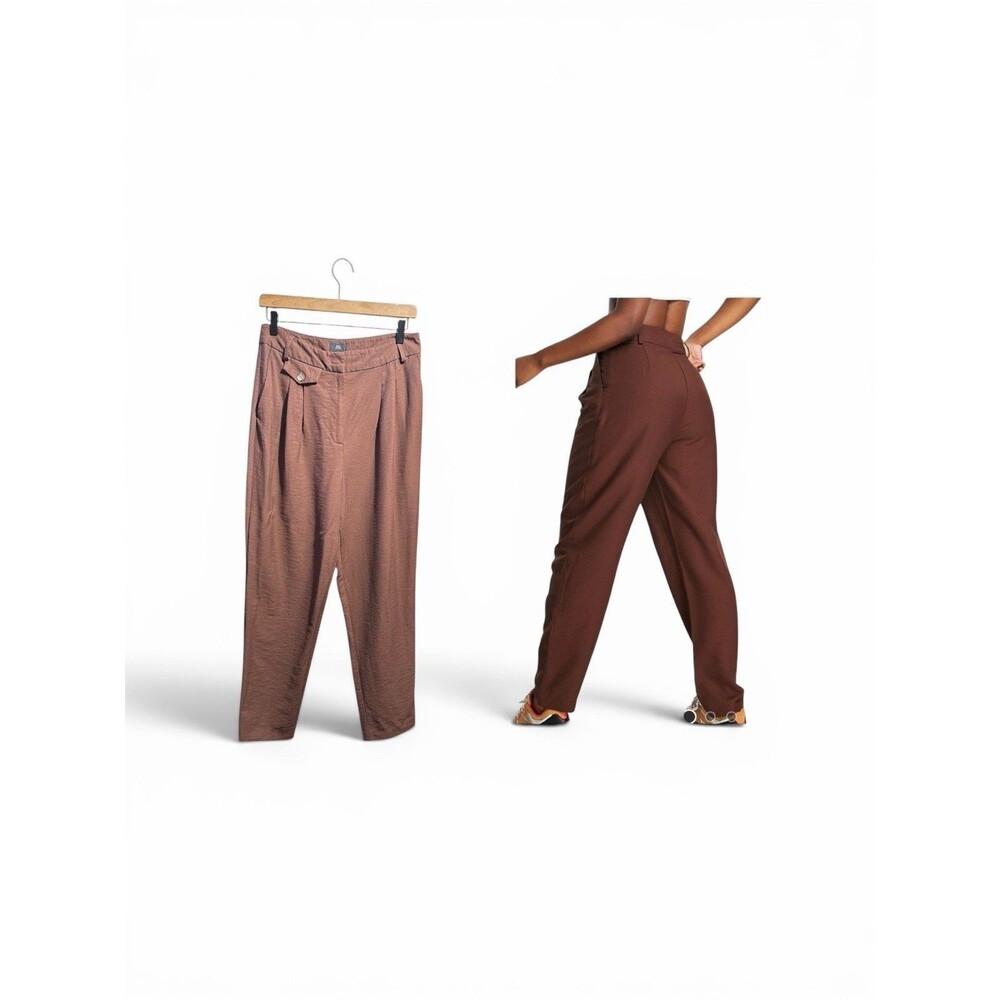 Rivers Island Pleated High Waist Pants Women’s 4 Chocolate Brown Trousers